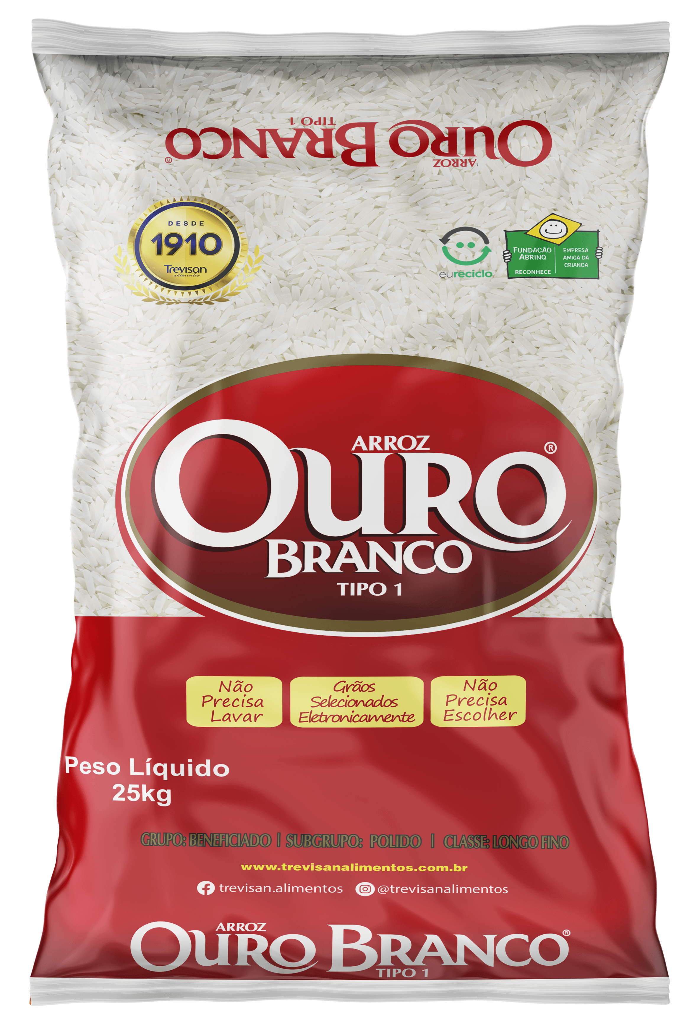 Arroz Ouro Branco Polido T1 25kg